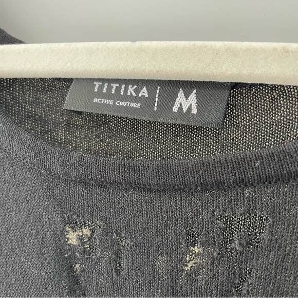 [m] Titika Black Mesh Print Design Activewear Tank Top Breathable & Soft - Picture 7 of 8